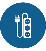 Graphic icon of a power strip