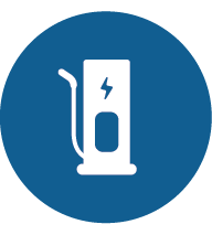 Graphic icon of an electric vehicle charger