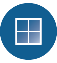 Graphic icon of a window