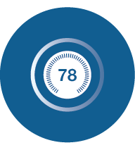 Graphic icon of a smart thermostat