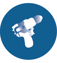 Graphic icon of a power drill