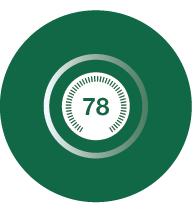 Graphic icon of a smart thermostat