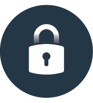 Graphic icon of a lock.