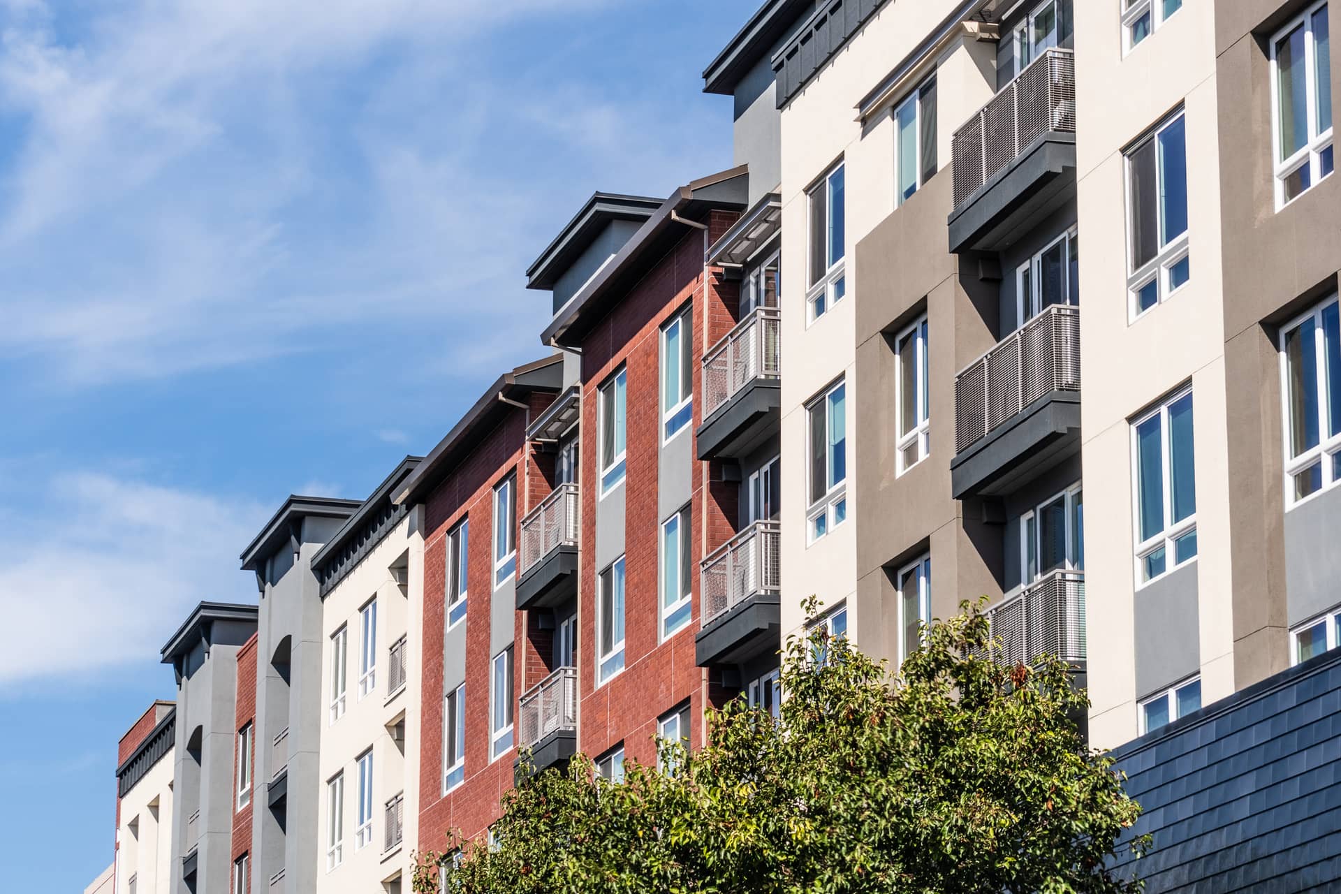 Exterior view of modern apartment building