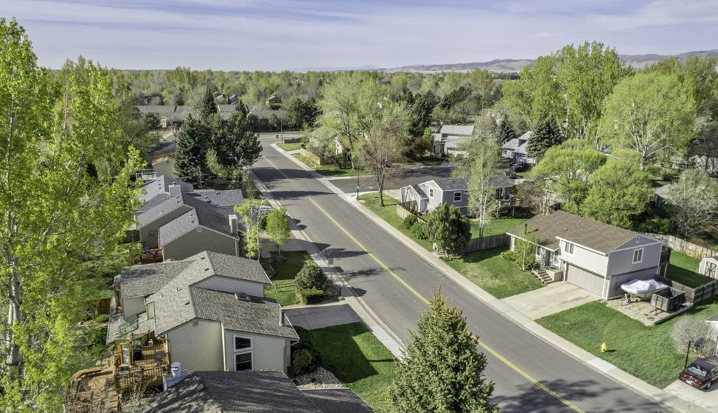Aerial photo of a neighborhood